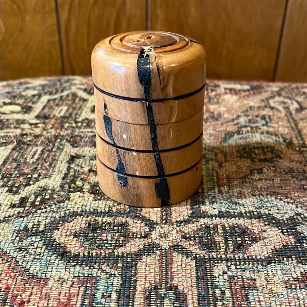 Wooden Box with Black Accents